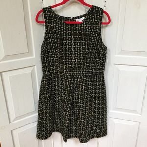 Liz Claiborne Black & Gold Tweed Dress